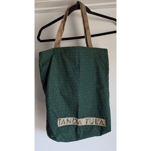 Tanda Tula Tote Bag Green Tan Unisex Shopper Carry All Handbag Purse